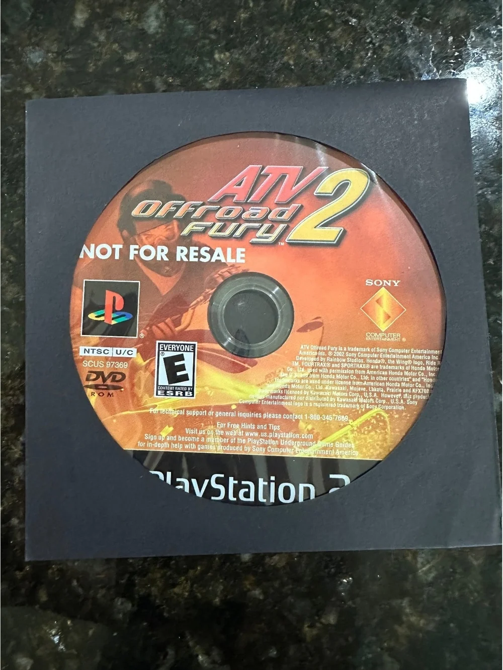 ATV Offroad Fury 2 PlayStation 2 Game Disc